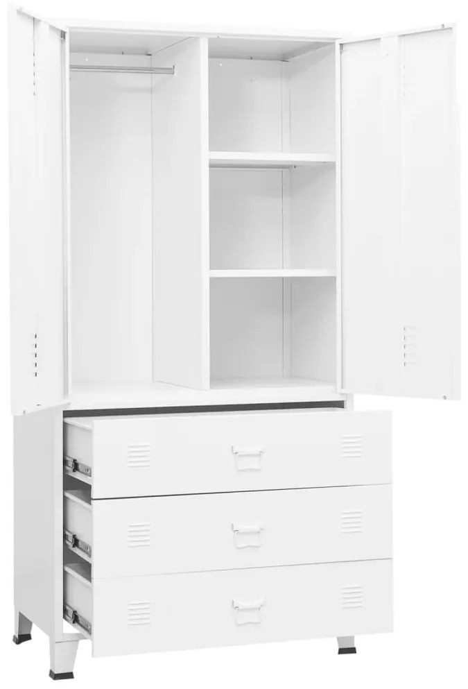 Roupeiro industrial 90x50x180 cm metal branco