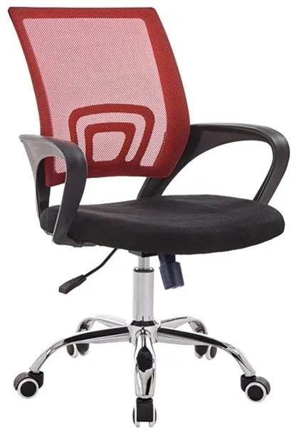 Cadeiras de Escritório Fiss-new, Preto, Rede Vermelho e Tecido Preto