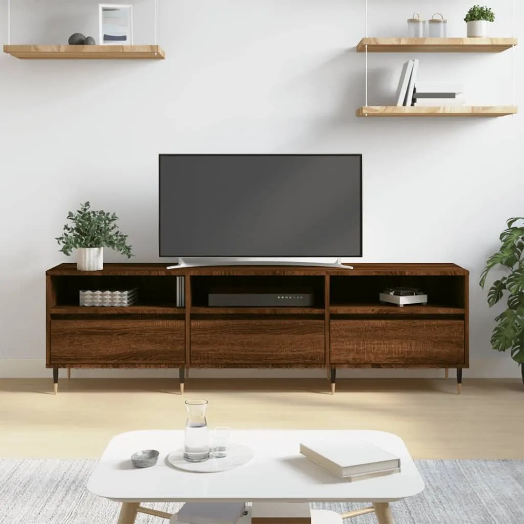 Móvel TV 150x30x44,5 cm derivados de madeira carvalho castanho