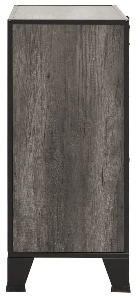 Armários arrumação 2pcs 72x36x82 cm metal e MDF cinzento