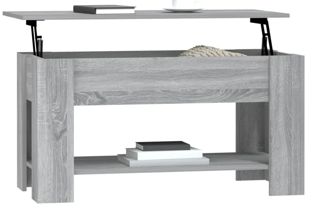 Mesa de centro 101x49x52cm derivados de madeira cinzento sonoma