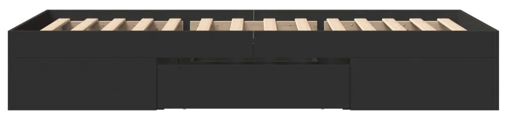 Estrutura de cama 75x190 cm derivados de madeira preto