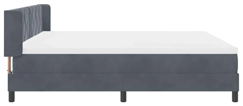 Cama Box com Colchão vidaXL Cinza Escuro 200x200 cm Veludo