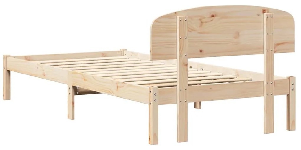 Estrado de Cama com Cabeceira 80x200 cm Madeira Maciça de Pinho