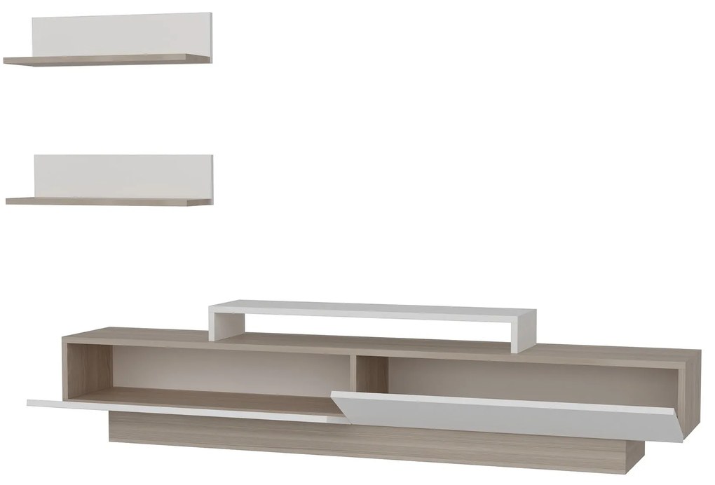 Móvel de TV Lusi – Branco e Córdoba – 180x31x40 cm + 2 Prateleiras de
