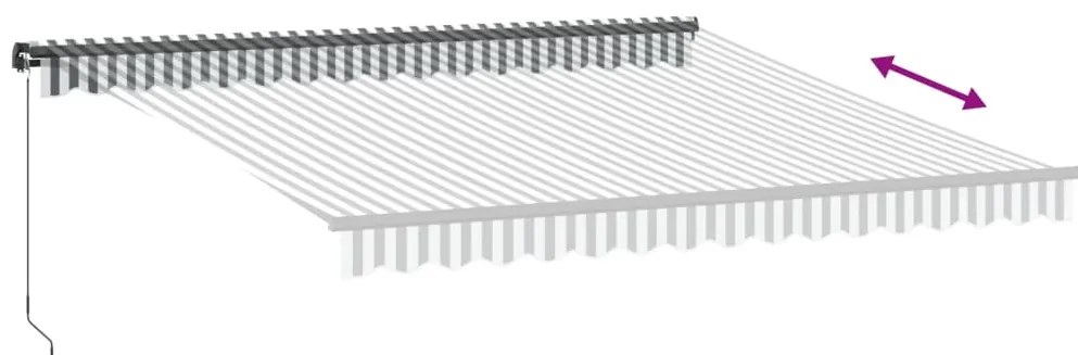 Toldo retrátil manual 400x350 cm antracite e branco