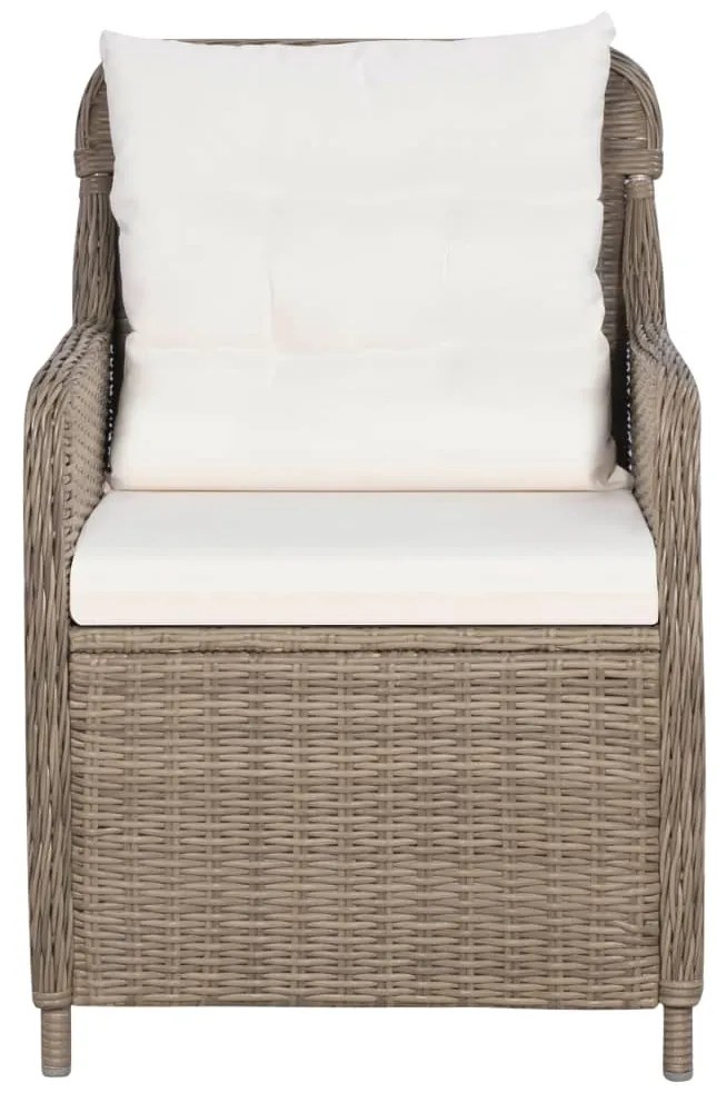 7 pcs conjunto de jantar para jardim castanho