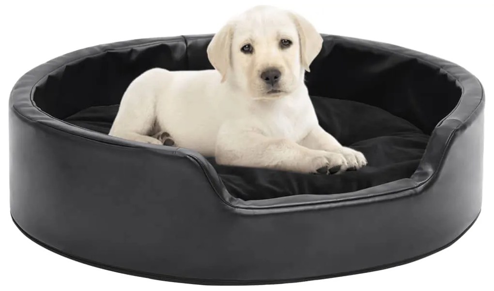 Ninho para cães 69x59x19 cm pelúcia/couro artificial preto