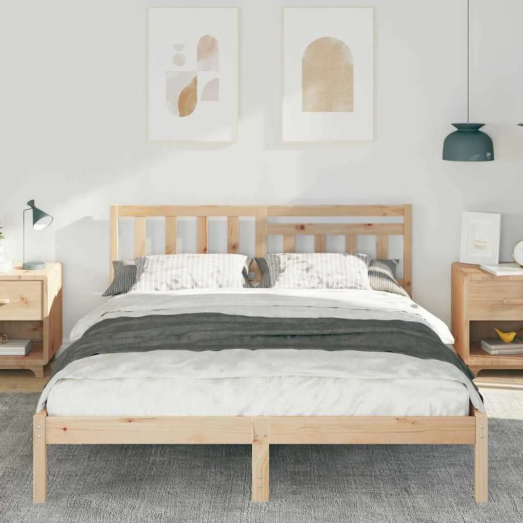 Estrutura da Cama com cabeceira Castanho 160 x 200 cm