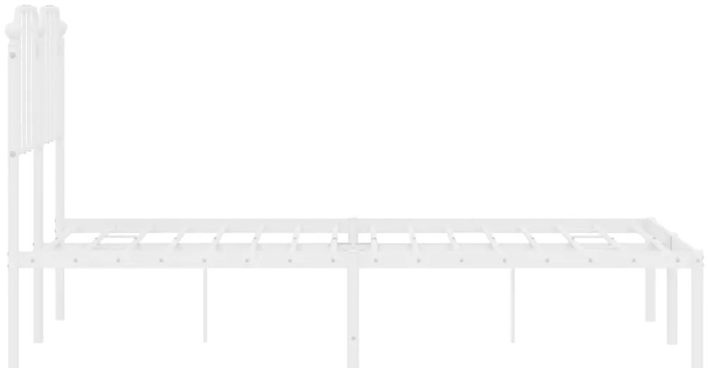Estrutura de cama com cabeceira 120x190 cm metal branco