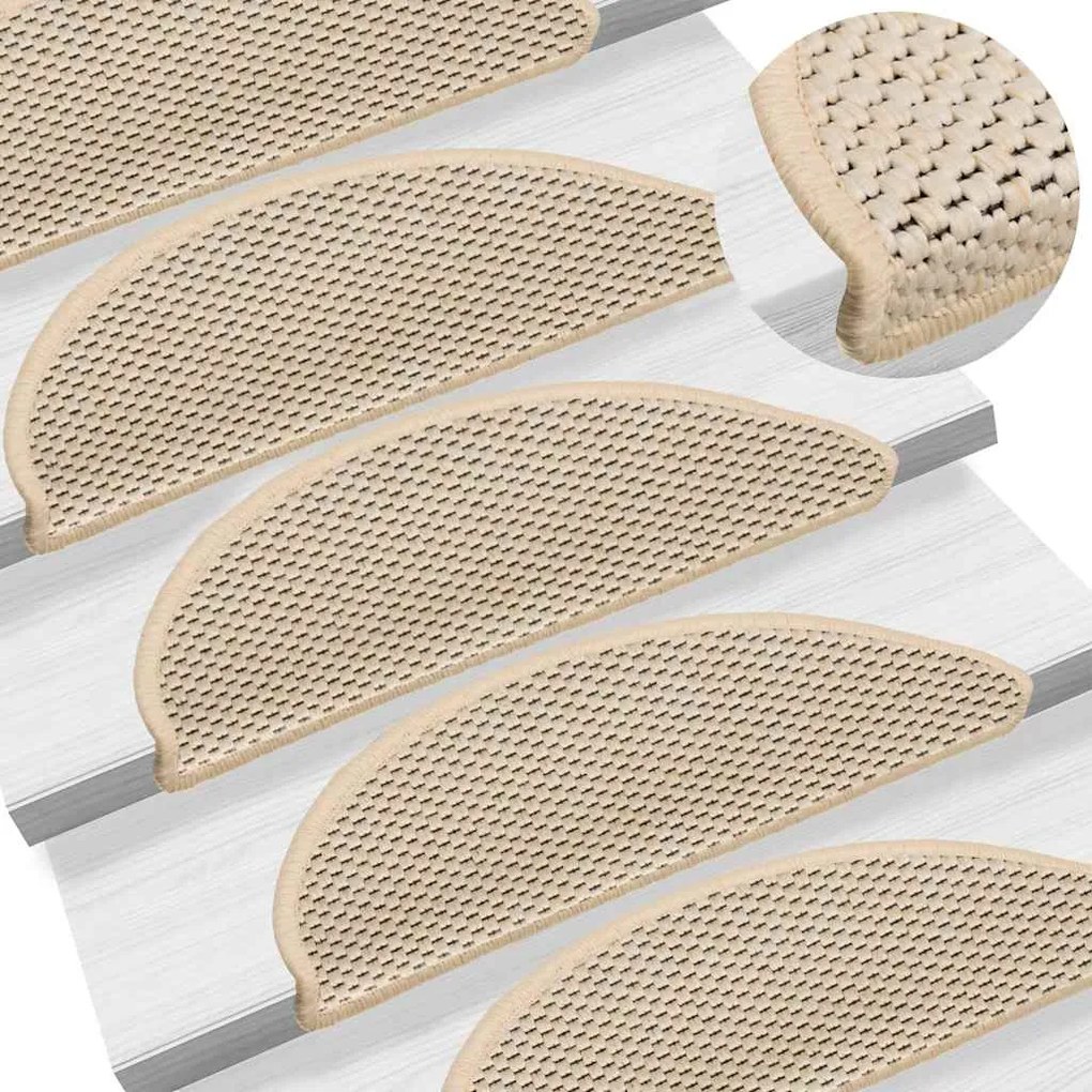 Tapetes escada adesivos aspeto sisal 30 pcs 56x17x3 cm berbere