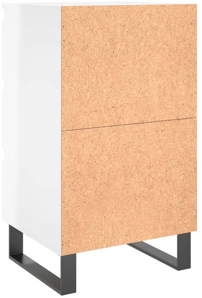 Mesas cabeceira 2pcs 40x35x69cm deriv. madeira branco brilhante