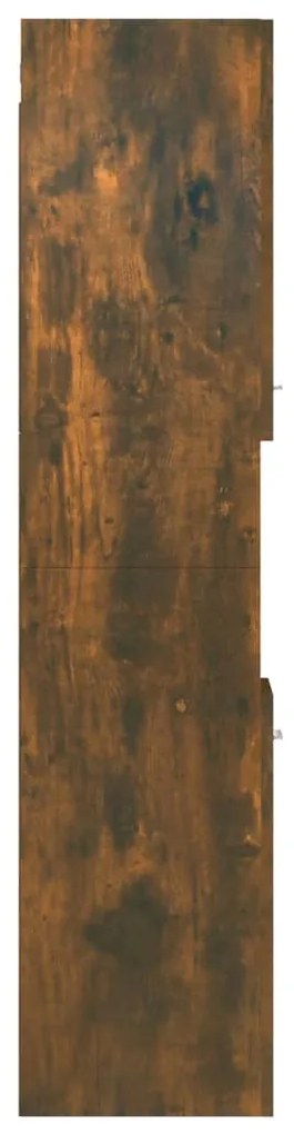 Armário de casa de banho 30x30x130 cm madeira carvalho fumado