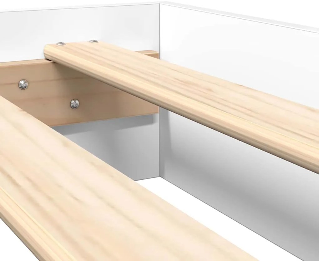 Cama Estante Branca 100x200 cm em Madeira de Engenharia