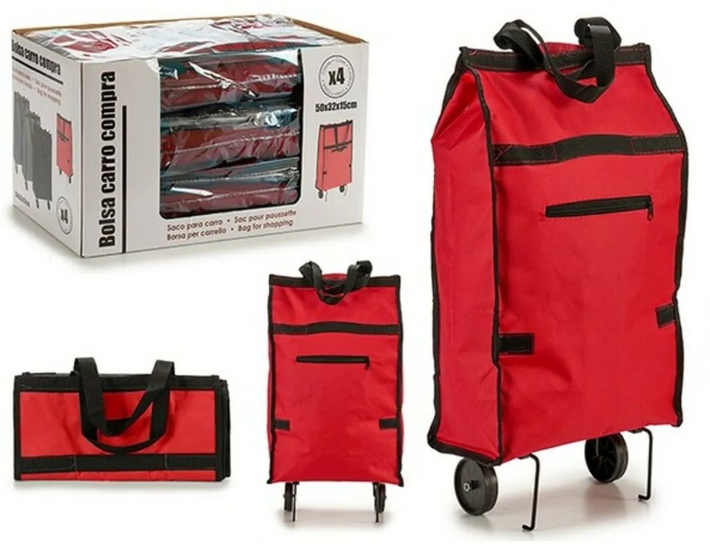 Carro de Compras Dobrável (14 x 53 x 31,5 cm) - Cinzento