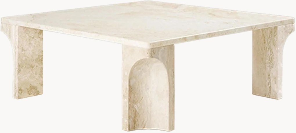 Mesa de centro em travertino Doric, L 80 cm