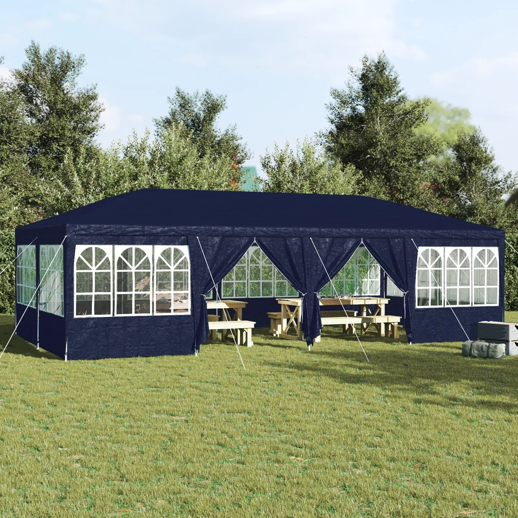 vidaXL Tenda de Festa com 12 Lados Azuis 8x4 m PE