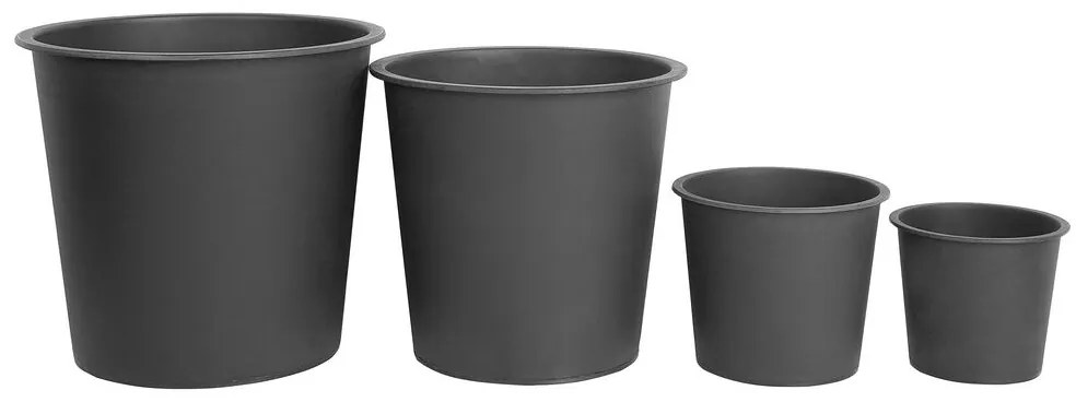 Conjunto de 4 vasos ⌀ 16 ⌀ 20 ⌀ 30 ⌀ 34 cm pretos