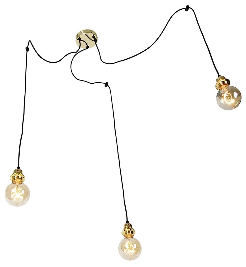 Candeeiro de suspensão moderno dourado - Cava 3 Moderno