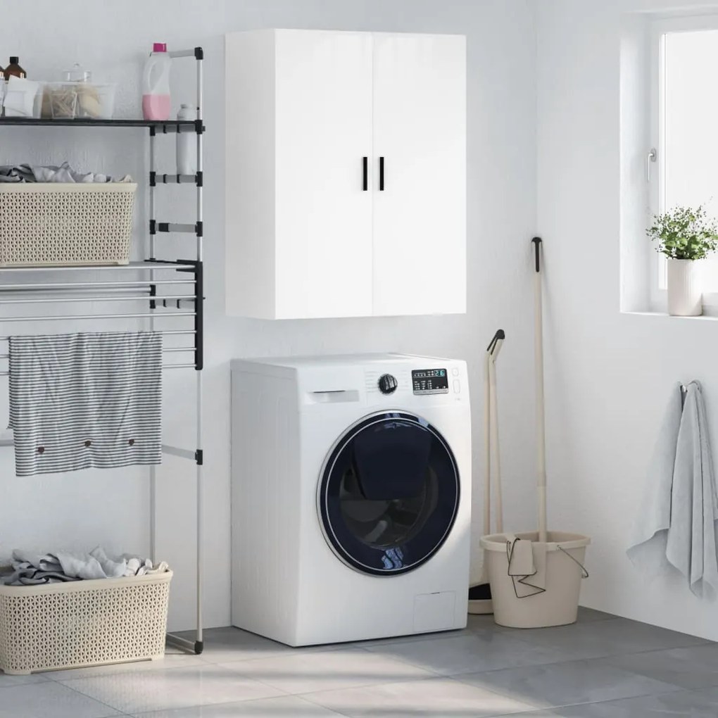 vidaXL Armário de parede 69,5x34x90 cm branco brilhante