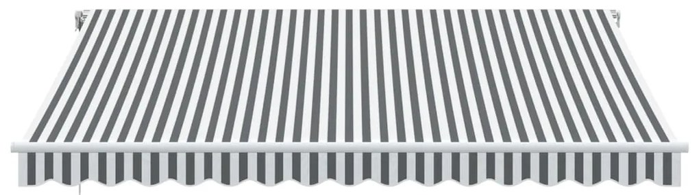 Toldo retrátil manual com LED 400x350 cm antracite/branco