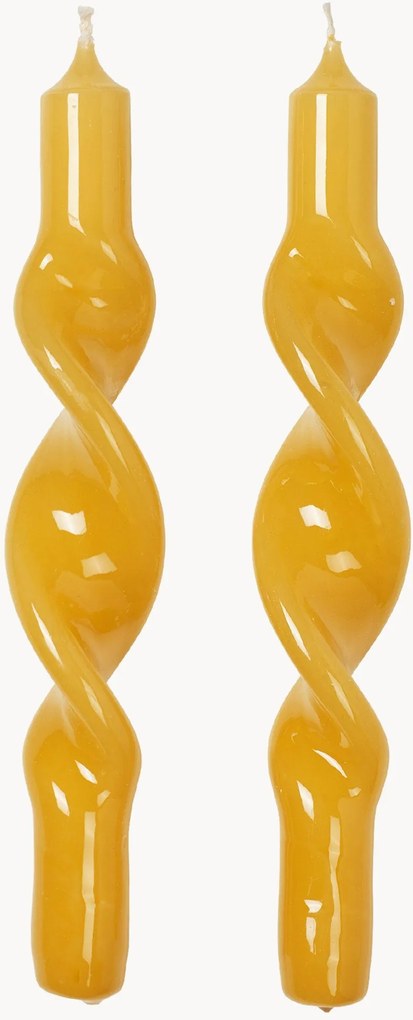 Velas cónicas artesanais Twist, conjunto de 2