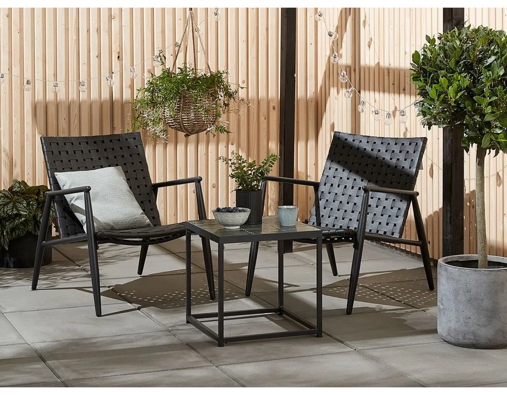 Tuinstoel Jysk 3795090 Rotim sintético Preto Alumínio