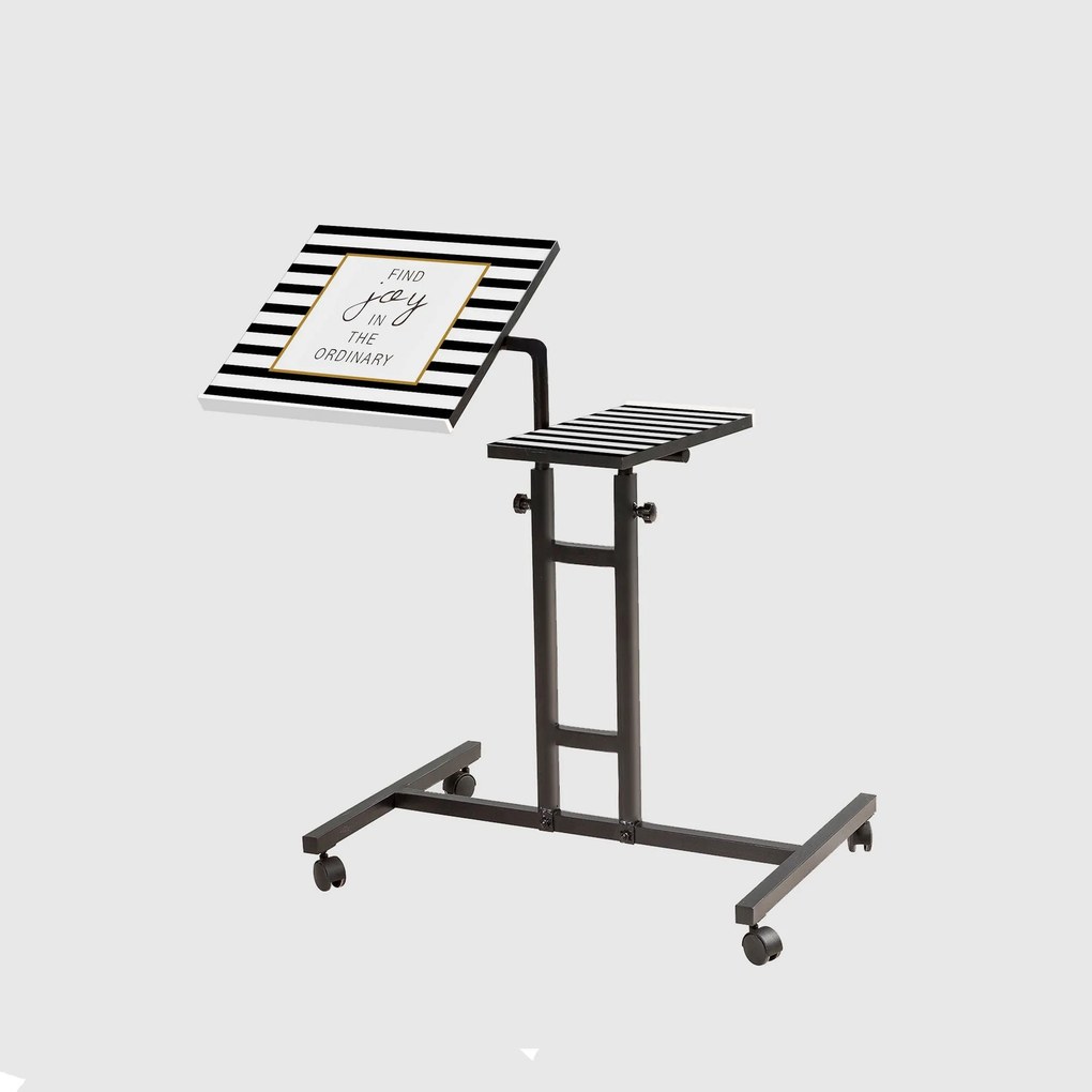Secretária Ajustável Glen – Branco/Preto – Total: Largura 67 cm x Altu