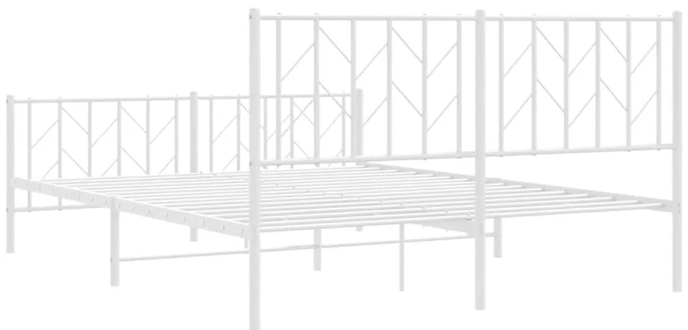 Estrutura de cama com cabeceira e pés 150x200 cm metal branco