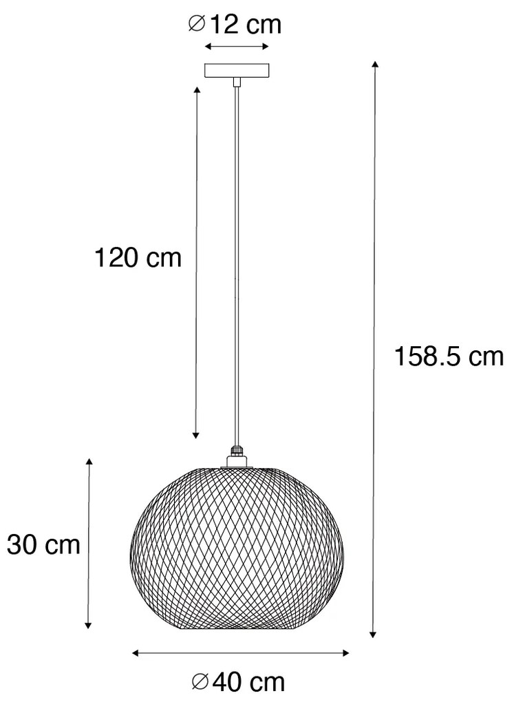 Candeeiro de suspensão de bambu oriental para exterior IP44 - Rafael Oriental