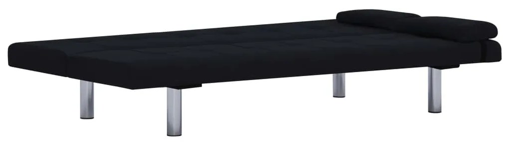 Sofá Cama Vivian - Cor Preto - Em Tecido, Estrutura em Madeira e Espes