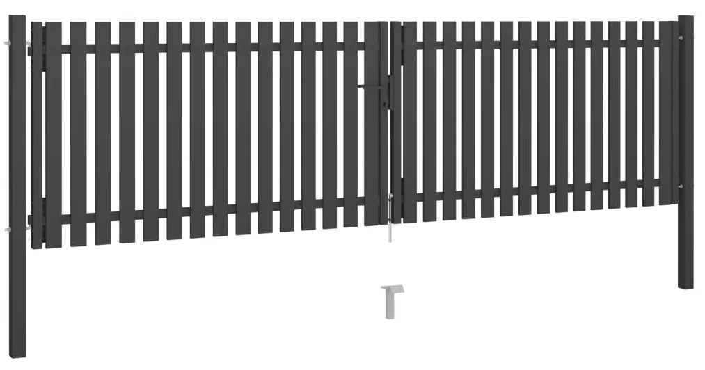 Portão de cerca para jardim 4x1,25 m aço antracite