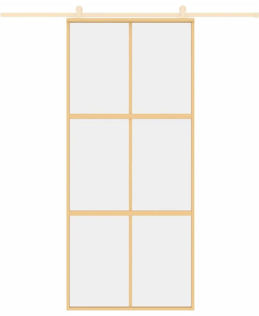 Porta deslizante 90x205 cm vidro ESG/alumínio dourado