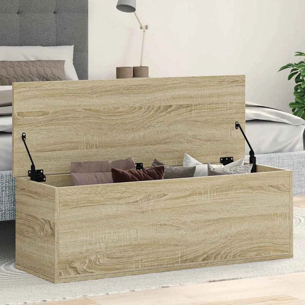 vidaXL Caixa de arrumação 102x35x35 cm deriv. madeira carvalho sonoma
