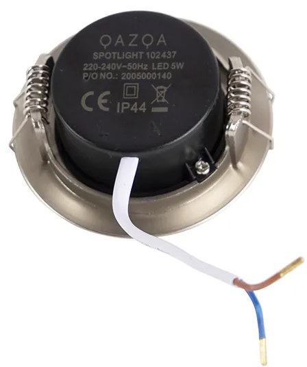 LED Conjunto de 5 focos embutidos prateados com dimmer de 3 níveis - Ulo Moderno