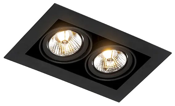 Foco embutido moderno preto 2 luzes ajustável - Oneon 70