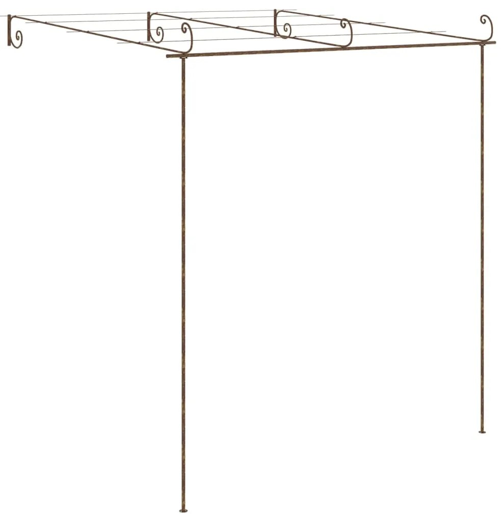 Pérgola de jardim 3x3x2,5 m ferro castanho antigo