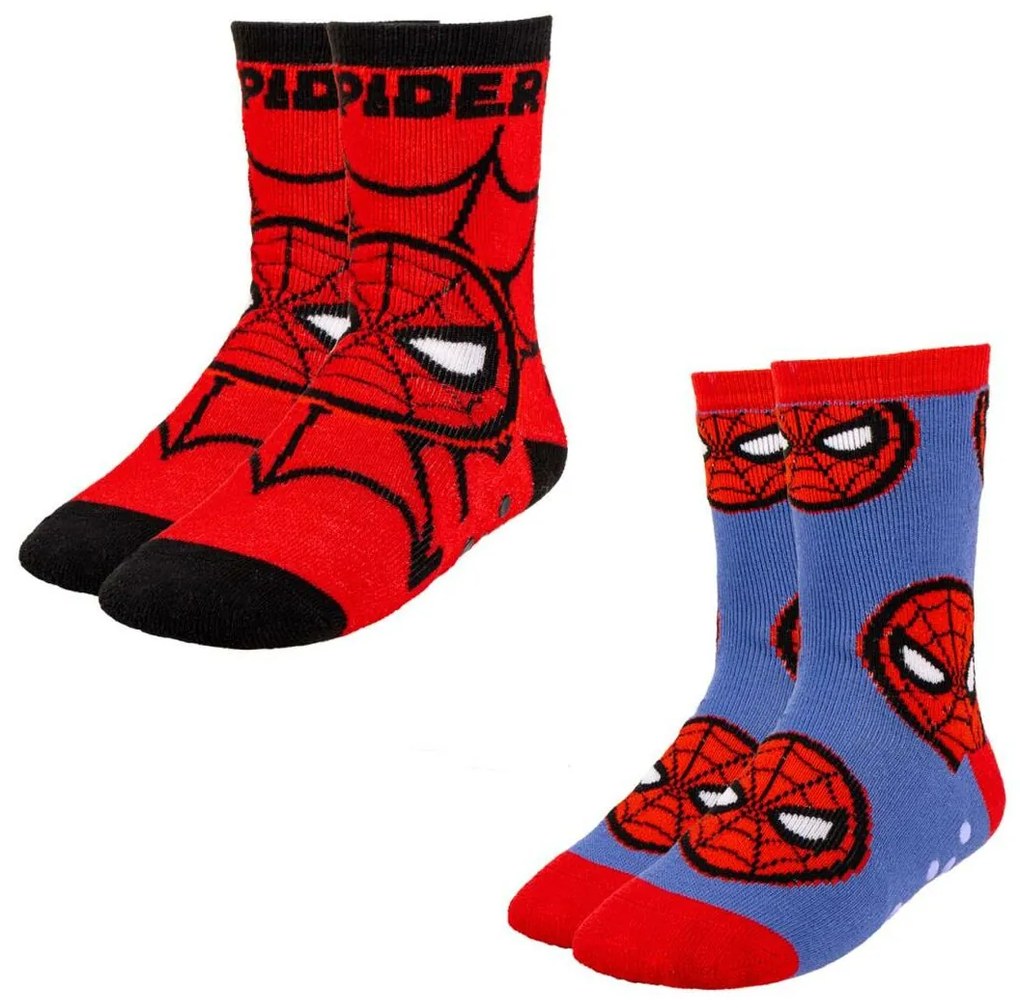 Meias Antiderrapantes Spiderman 2 Unidades Multicolor 31-34