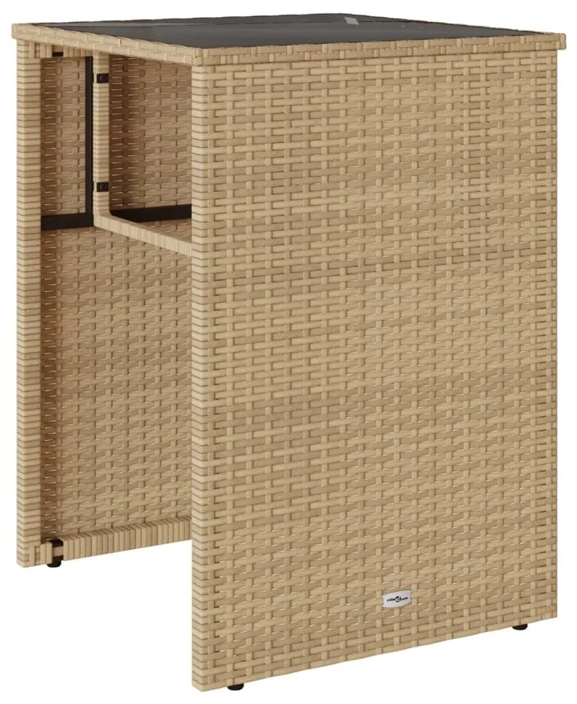 3 pcs conjunto bistrô com almofadões vime PE bege