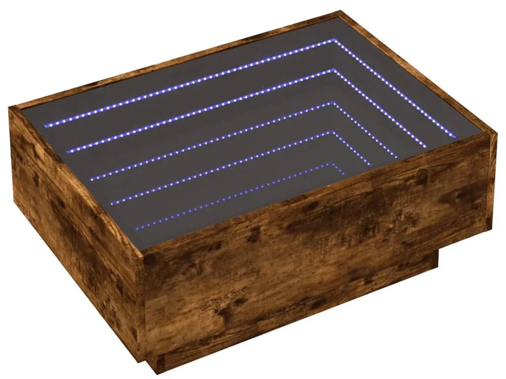 Mesa de centro c/ LEDs 70x50x30 cm derivados de madeira