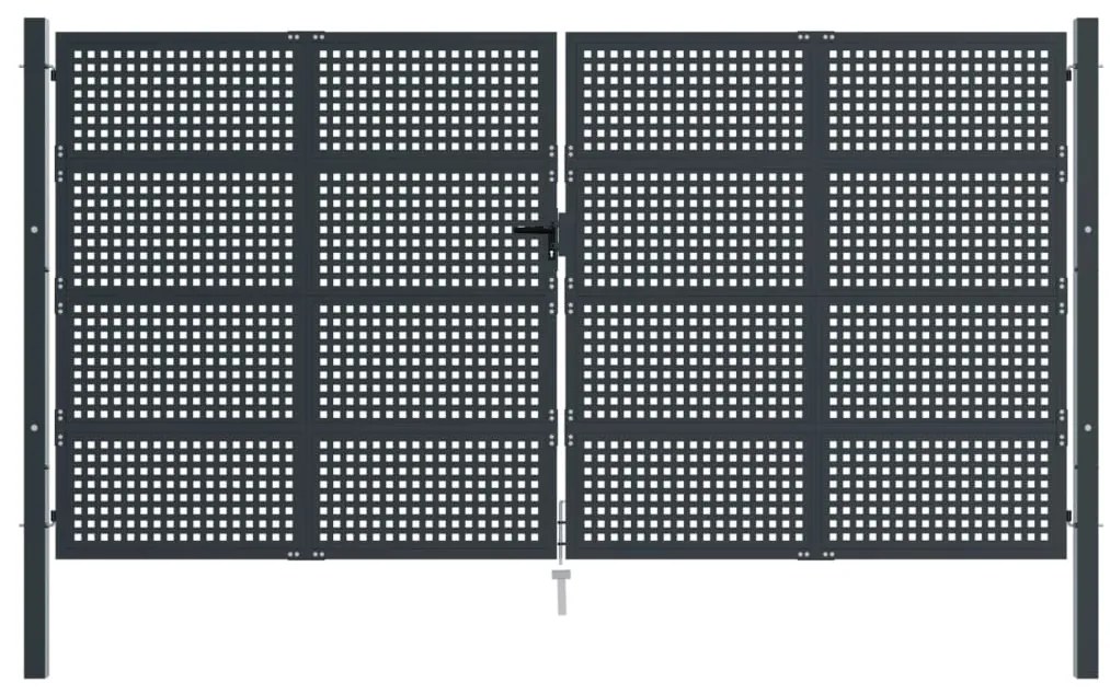 Portão de jardim 400x175 cm aço antracite