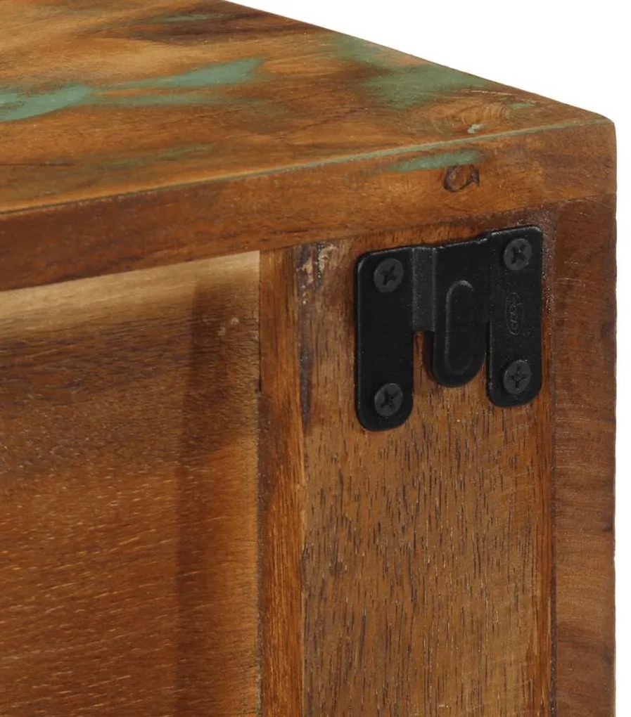 Armário de TV para parede 60x30x19 cm madeira recuperada maciça