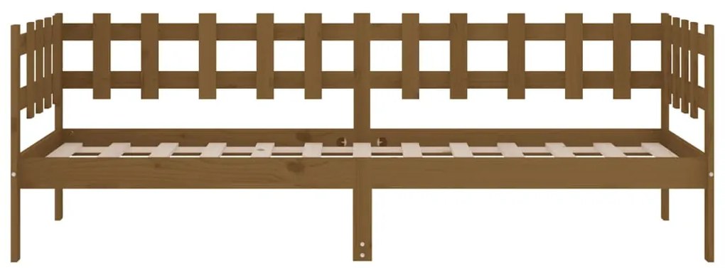 Sofá-cama 80x200 cm madeira de pinho maciça castanho mel