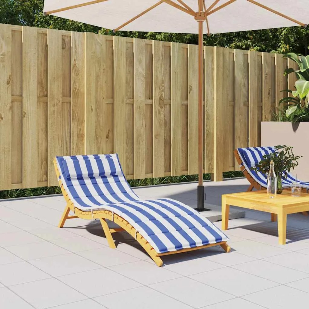 Almofadão p/ espreguiçadeira 180x60x4 tecido oxford azul/branco