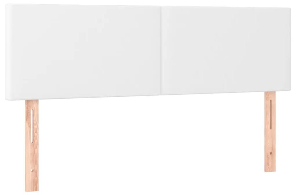 Cama com molas/colchão 140x200 cm couro artificial branco