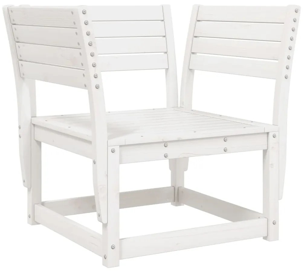 5 pcs conjunto lounge de jardim madeira de pinho maciça branco