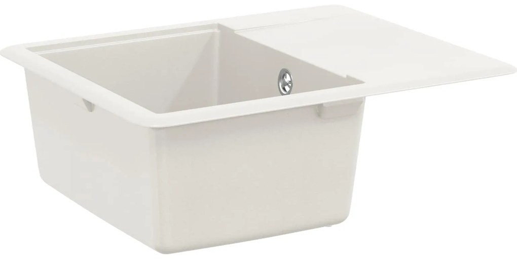 vidaXL Pia Branco 560 x 460 mm 80% Quartzo e 20% Resina