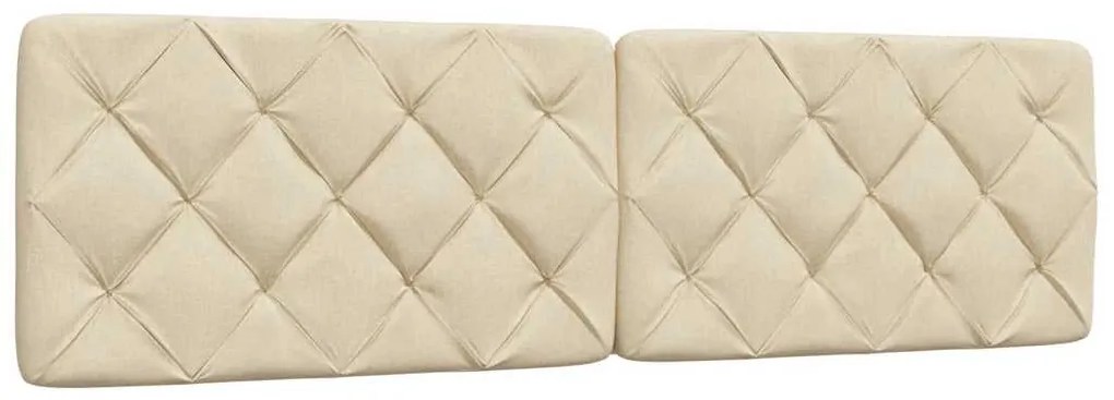Estrutura de cama sem colchão 180x200 cm tecido cor creme