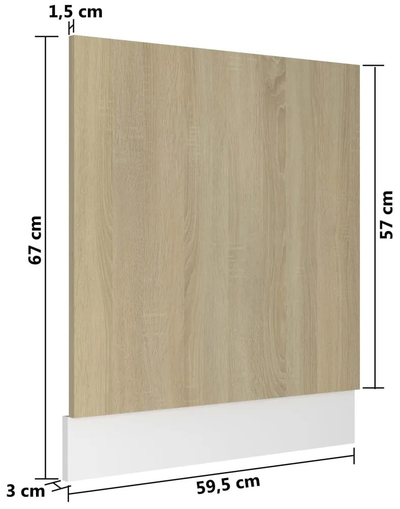 Painel máquina lavar louça “Lyon” 59,5x3x67 cm carvalho