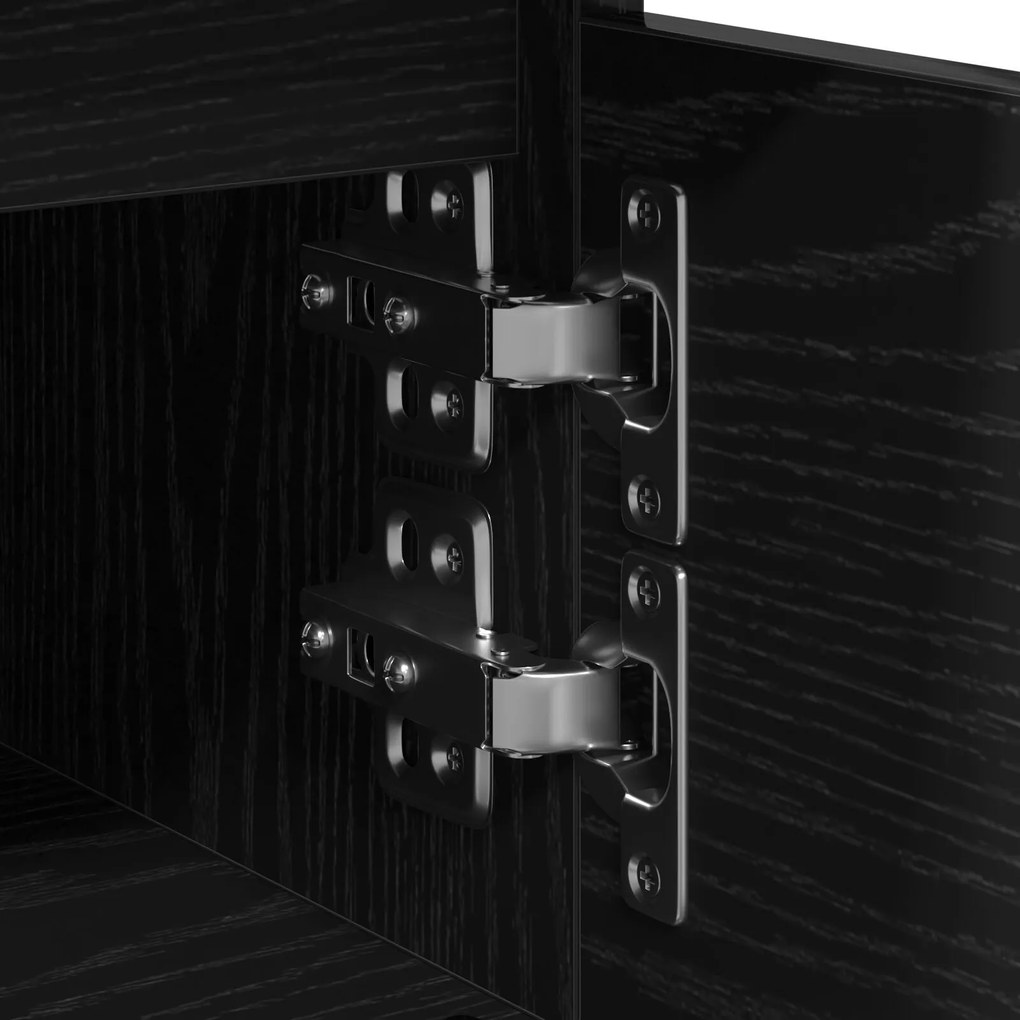 Criado-mudo vidaXL Preto Carvalho 40x35x50 cm Madeira de Engenharia